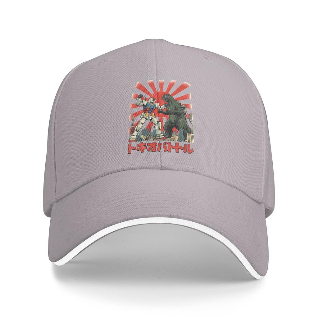 Gundam vs Godzilla Baseball Cap Classic Trucker Hat Spring Women Unisex Hiking Fishing Baseball Caps