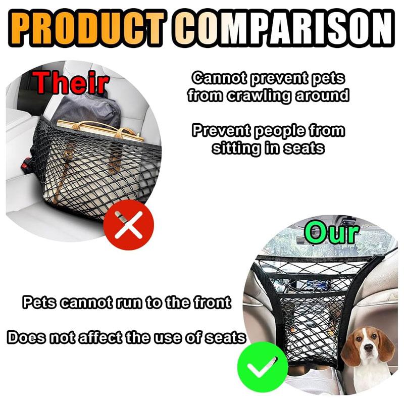 Универсальная автомобильная 3-слойная сетчатая сумка-органайзер для спинки сиденья автомобиля, сетчатый карман для автомобиля, сетчатый карман для хранения вещей для детей и домашних животных, барьерная сетка для заднего сиденья автомобиля