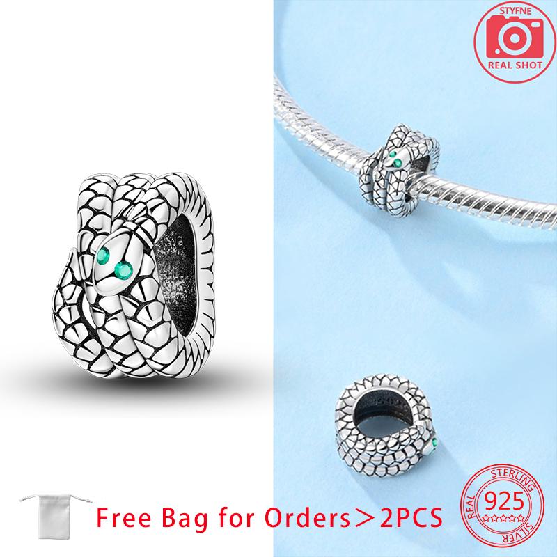 Exquisite Elegant Copper Snake Charms Beads Fit Bracelet Necklace Accessories Bead Jewelry Making Fine Jewelry Gift