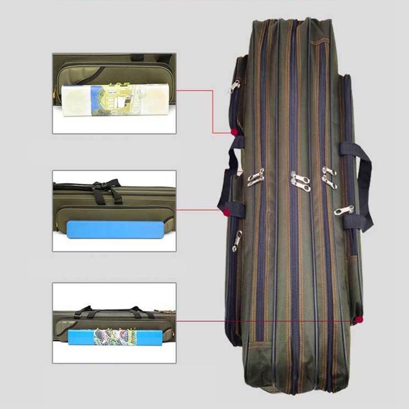 Утолщенная 3-слойная сумка для удочки 80/90/100/120 см, противоизносная сумка для рыбалки, парусиновая трехслойная рыболовная снасть, сумки для рыбалки