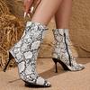 Fashion New Fall Pointed Toe Heeled Boots 2025 Spice Girls Plus Size Mid-Cone Boots
