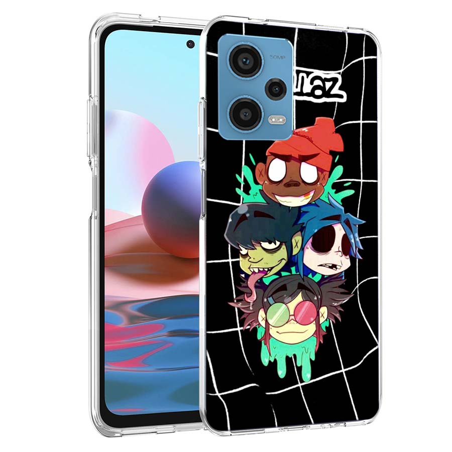 Аниме чехол Gorillaz для Redmi Note 13 12 14 15 Pro Plus 13R 11 11T 11E 11S 10 Pro 10S 9 9S Прозрачный ТПУ чехол Capa Cases