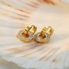 Серьги-диски из титановой стали 18K с бриллиантовыми цирконами, легкая роскошь, женские, нетускнеющие, нишевый дизайн, ювелирные изделия для ушей
