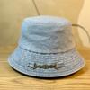 Осенняя новая джинсовая потертая однотонная шляпа-ведро женская ретро простая шляпа от солнца