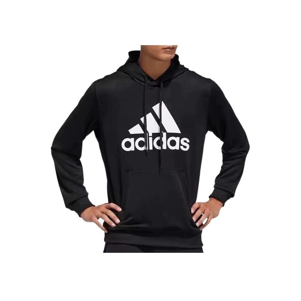 adidas Классическая толстовка с капюшоном и принтом логотипа на шнурке, мужская, для повседневной носки, активного отдыха, спорта, повседневная, с длинным рукавом, черная GH6663