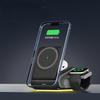 Магнитное беспроводное зарядное устройство LED ночник для iPhone 17~12 Apple Watch 10 Samsung Galaxy Watch Airpods Pro 3 в 1 быстрая зарядка