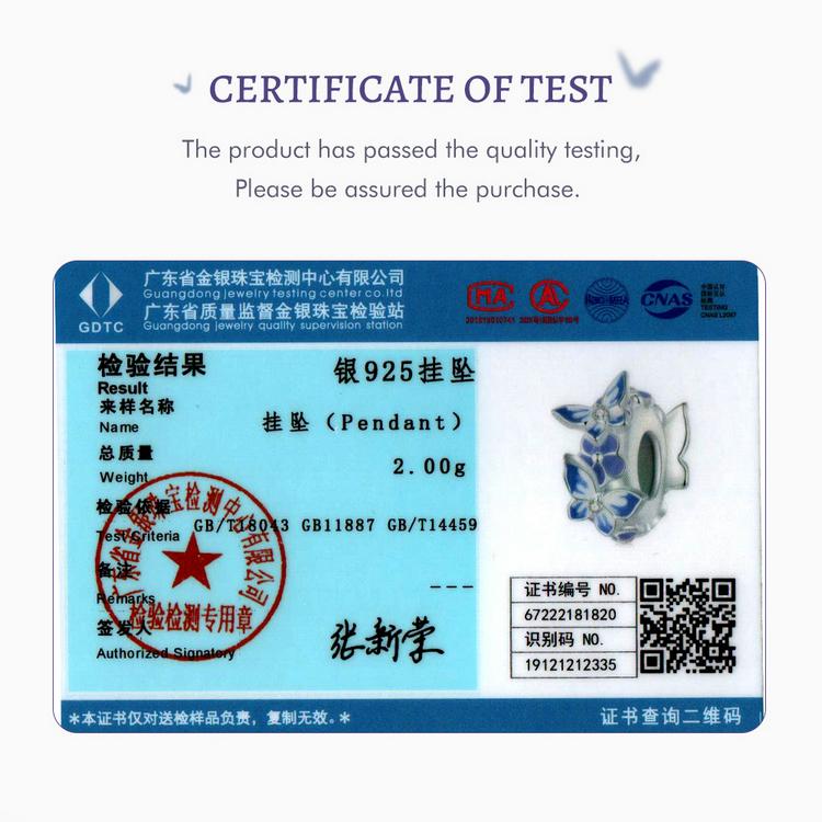 WOSTU Стерлингового Серебра 925 пробы, мистический фиолетовый цветок, подвески, бусины, защитная цепочка в виде бабочки, подходит для оригинального браслета, DIY ожерелье, ювелирные изделия