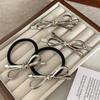 1/4pcs Silver Bow Side Hair Clip for Women; Exquisite Duckbill Clip for High Ponytail Hair Bands and Hair Rings