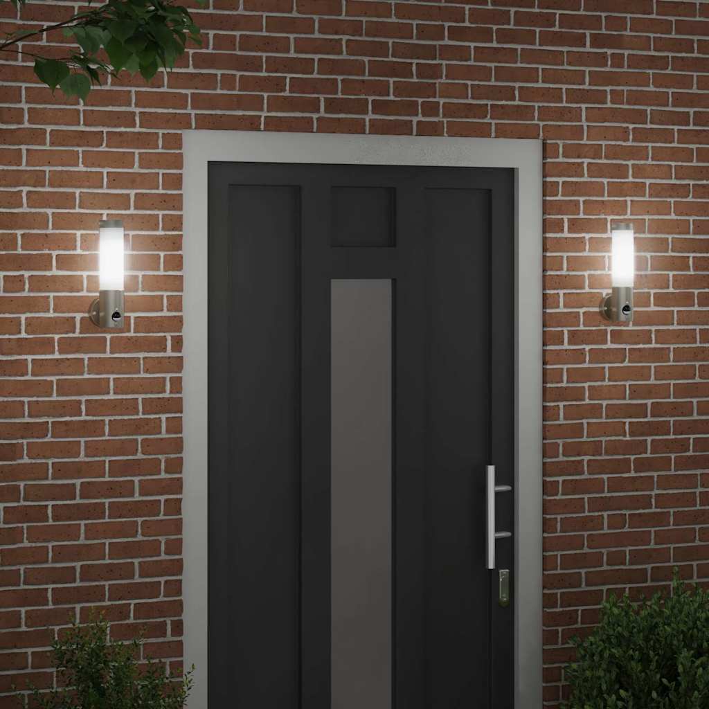 Outdoor Wall Lamp 2 pcs Silver 12 x 8.5 x 29 cm