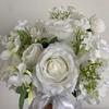 Customized Wedding Bridal Flower Bouquet Silk Artificial White Rose Bouquet Bridal Bouquet for Wedding Bride Floral Arrangement