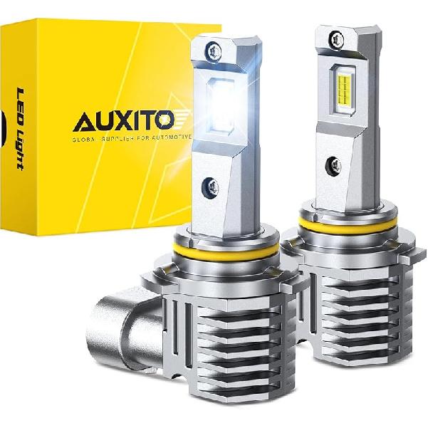 AUXITO 9007 Light Bulbs, 6500K Cool White 40000LM Per Set, HB5 Halogen Raplacement Fog Lights With Fan, Wireless Plug And Play, Canbus Ready, Pack Of