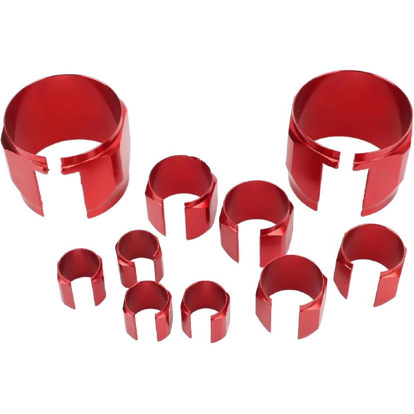 Комплект чехлов для шлангов из нержавеющей стали, универсальный комплект оплетки шланга радиатора для экстремальных температур для автомобиля (красный)