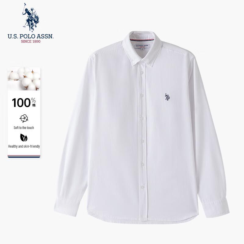 U.S. Polo Assn. Мужская хлопковая рубашка с длинным рукавом в стиле business casual
