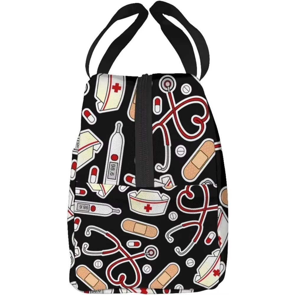 Сумка для ланча в стиле медсестры для женщин, изолированная сумка-тоут, многоразовый ланч-бокс-холодильник для работы, пикника, путешествий