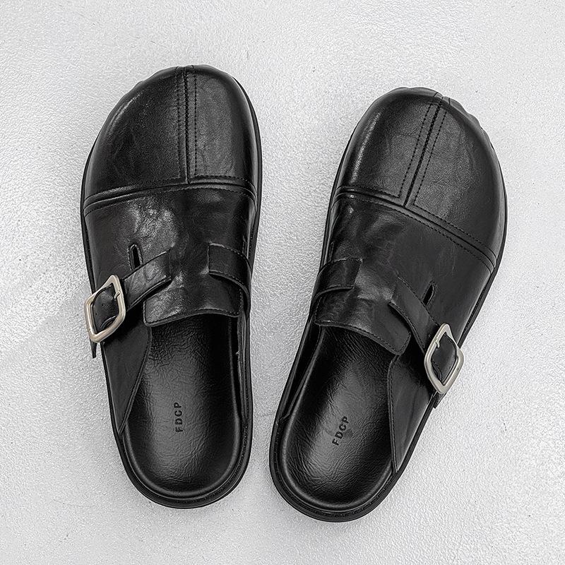 Большие черные туфли Boken премиум-класса на высокой платформе, верхняя одежда, одна педаль, ретро-модные тапочки 80521-J