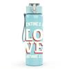 1PC Red Love Letter Art Pattern 750ml Color Plastic Sports Water Bottle Leakproof Flip Straw Lid Suitable for Sports Office Home Use