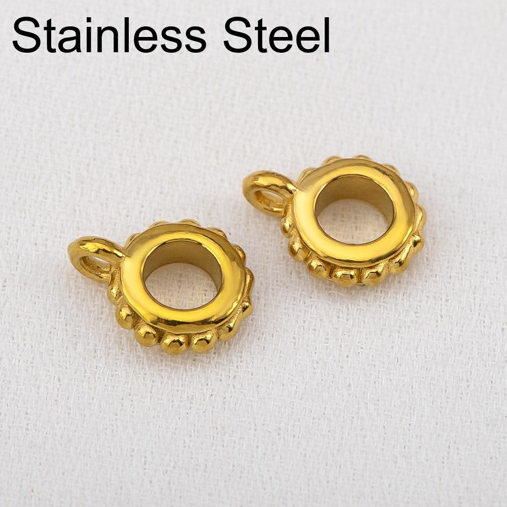 5pcs 10pcs PVD Never Fade Stainless Steel Necklace Pendants Clasps Connectors 6mm 8mm Pinch Clip Bail Charm Beads Jewelry Making