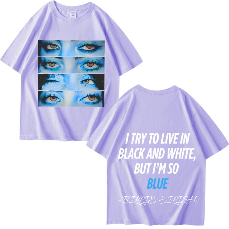 Билл Айлиш футболка Blue Eyes Hit Me Hard and Soft футболка мужская женская Оверсайз 100% хлопок короткий рукав Летний принт Унисекс топы