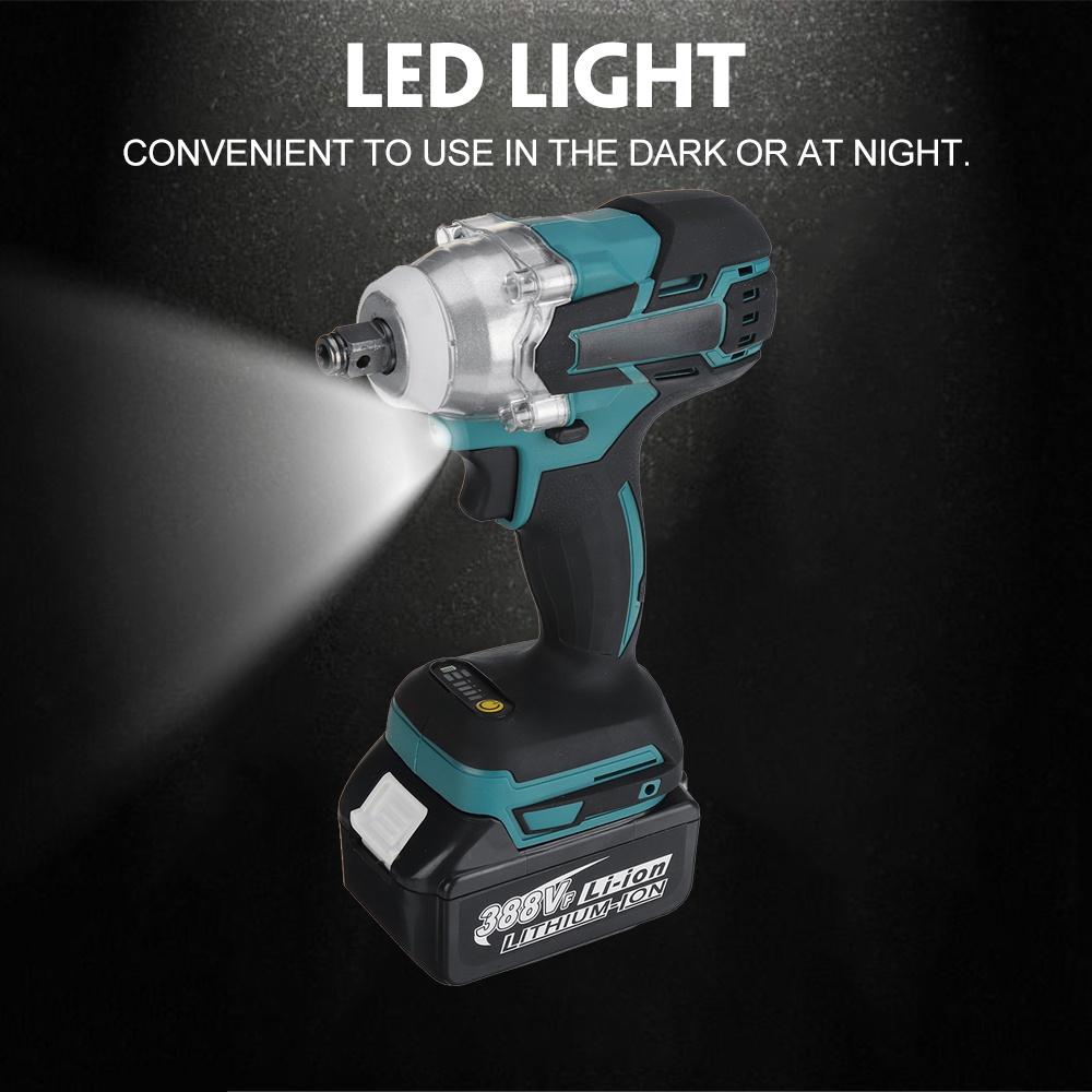 800N.m 388VF 4-ступенчатый бесщеточный беспроводной электрический ударный гайковерт, гаечный ключ 1/2 дюйма для аккумулятора Makita