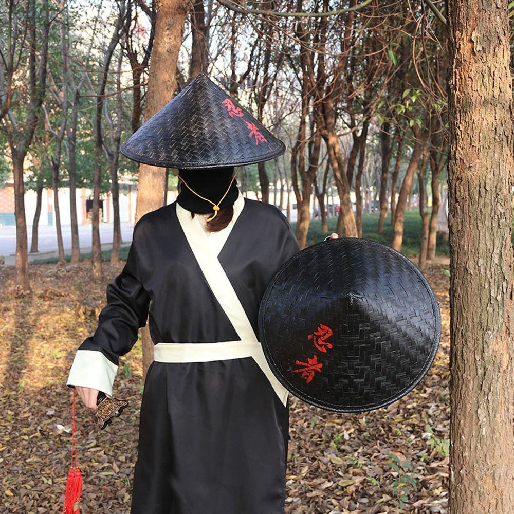 Cosplay Hats Bucket Hats Tourism Rain Caps Bamboo Rattan Hats Men Fisherman Hats Ninja Cosplay Hats
