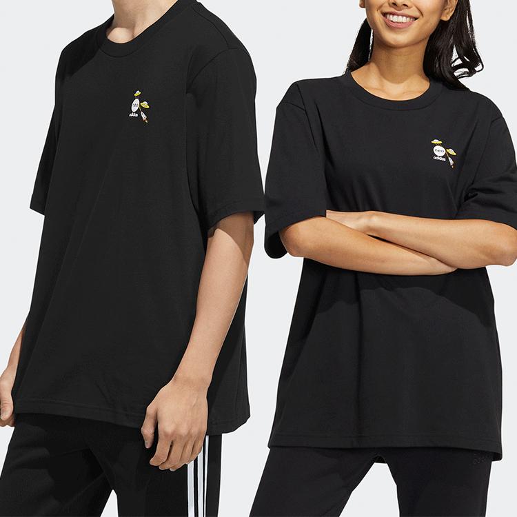 adidas Футболка спортивная с принтом Neo Letter, парная версия, топы унисекс, черная HC9748