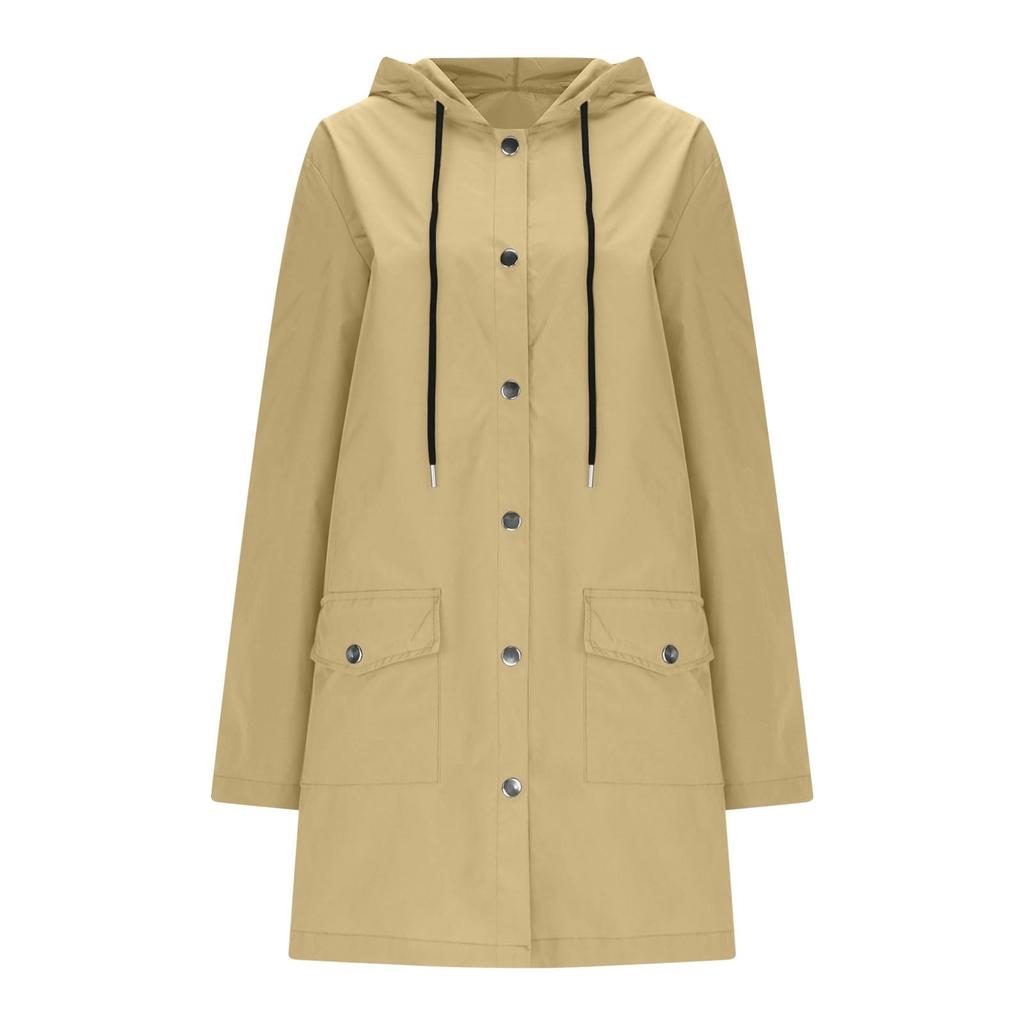 Женская однотонная полосатая дождевик на открытом воздухе плюс водонепроницаемый плащ с капюшоном ветрозащитный