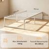 Bed Frame with Storage and Steel Slatted Base, 32.5 cm Tall, Low Noise, 200 x 90 cm, White
