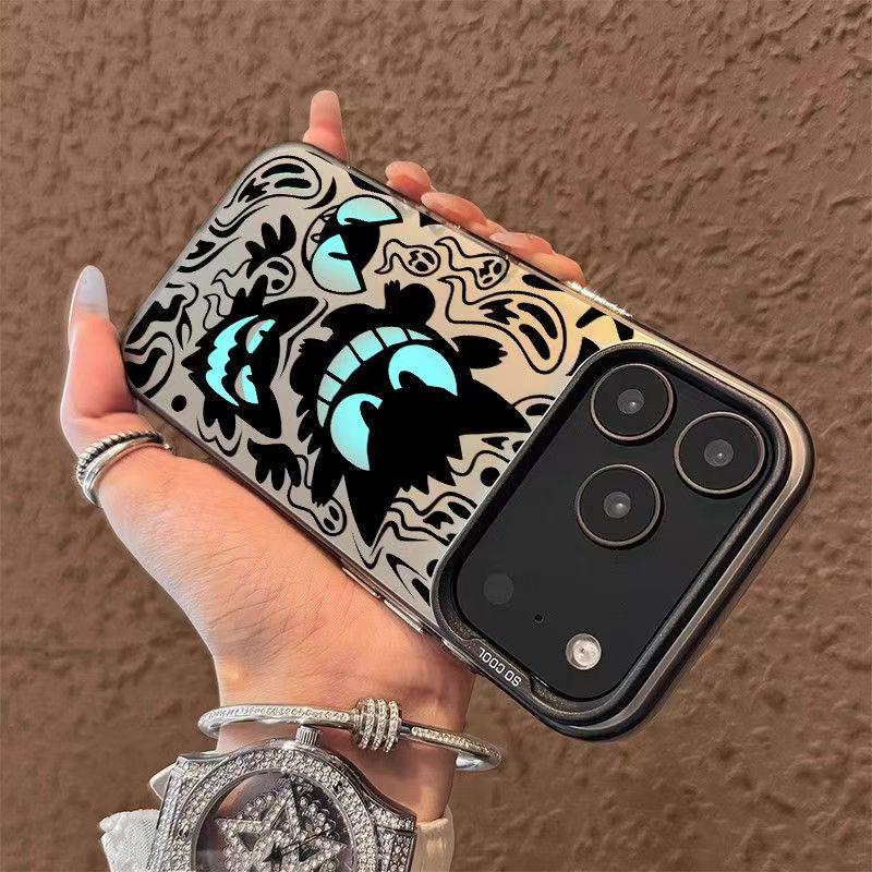 Silver Cartoon Gengar Phone Case for iPhone 17 Pro Max - Women's Air Personality Hot Style