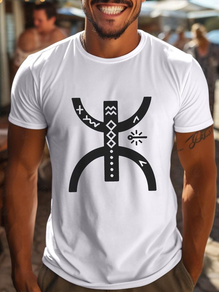 Novelty Amazigh Yaz Letter Unisexs T Shirt Cotton Tee Casual Trend Oversized ONeck Unisex Summer Spring Vintage Harajuku Trendy