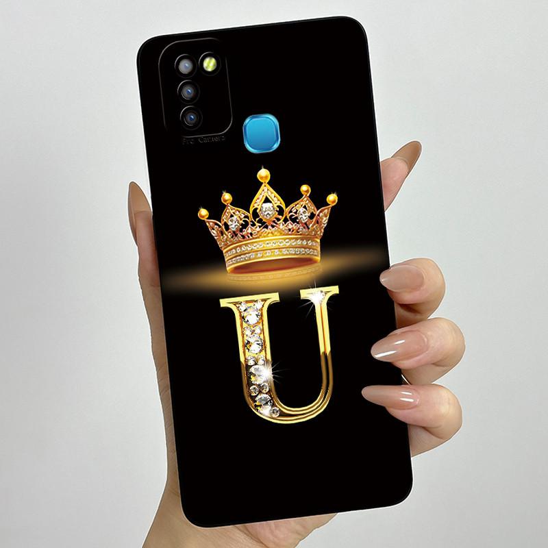 For Infinix Smart 5 Case X657 Crown Letter Soft Silicone Back Cover Funda On Infinix Hot 10 Lite X657B Smart5 Bumper Shell Couqe