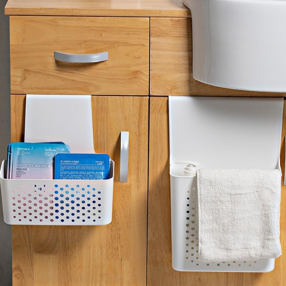 No-Drilling Cabinet Door Storage Shelf Wall Mounted Side Hanging Basket Bathroom