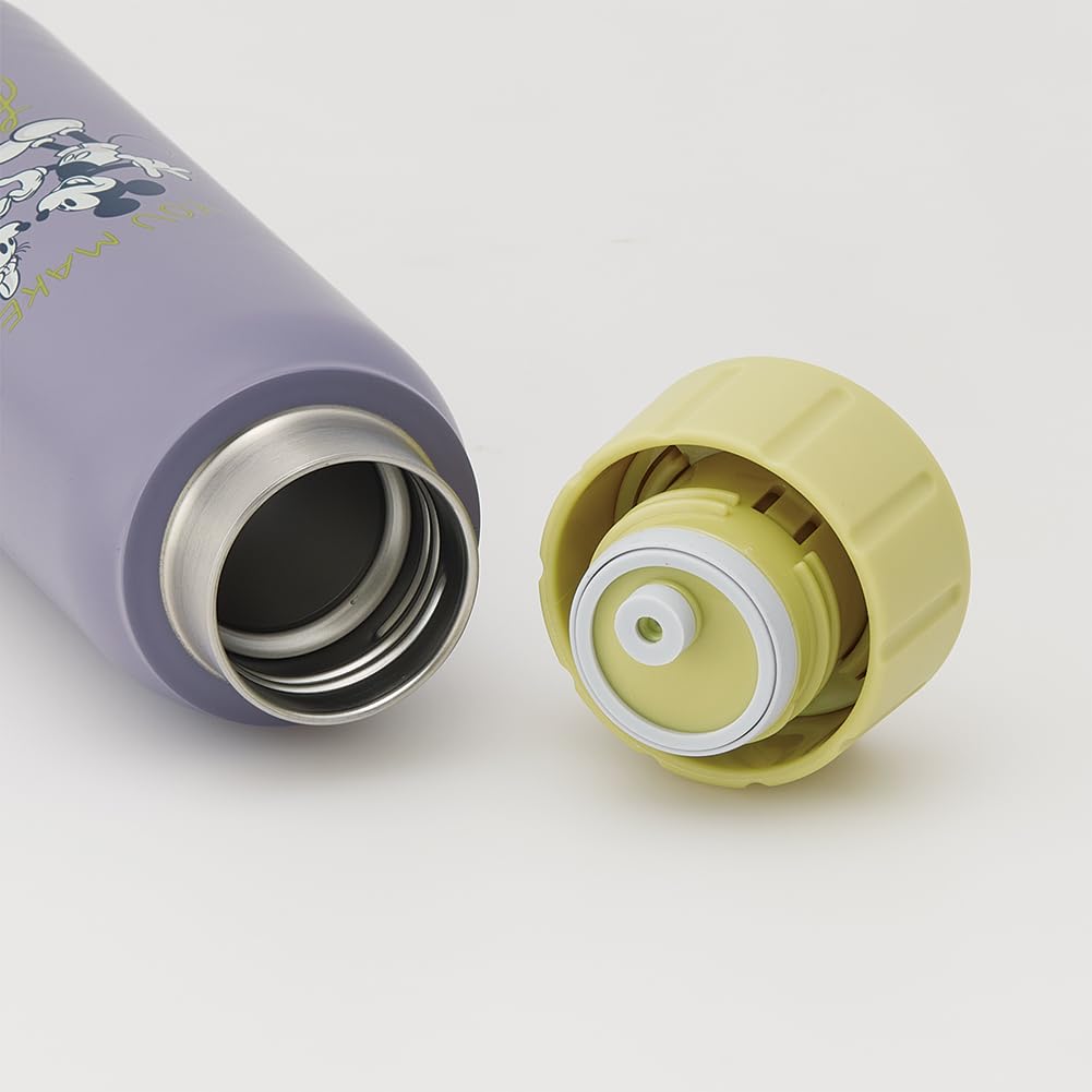 Skater Бутылка вакуумная из нержавеющей стали для газированных напитков, 500 мл, для питья непосредственно, только для холодных напитков, Disney Микки и друзья, сероватая, детская