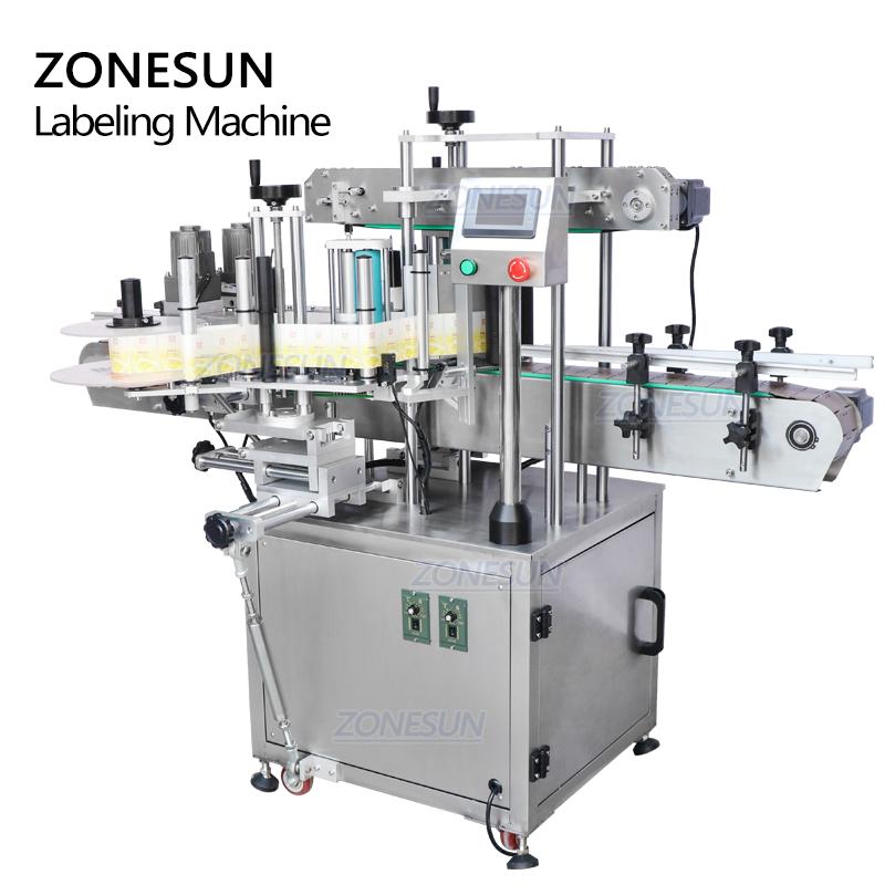 ZONESUN ZS-TB300V Custom Automatic Labeling Machine Double Side Flat Surface Square Bottle Detergent Bottle Label Applicator