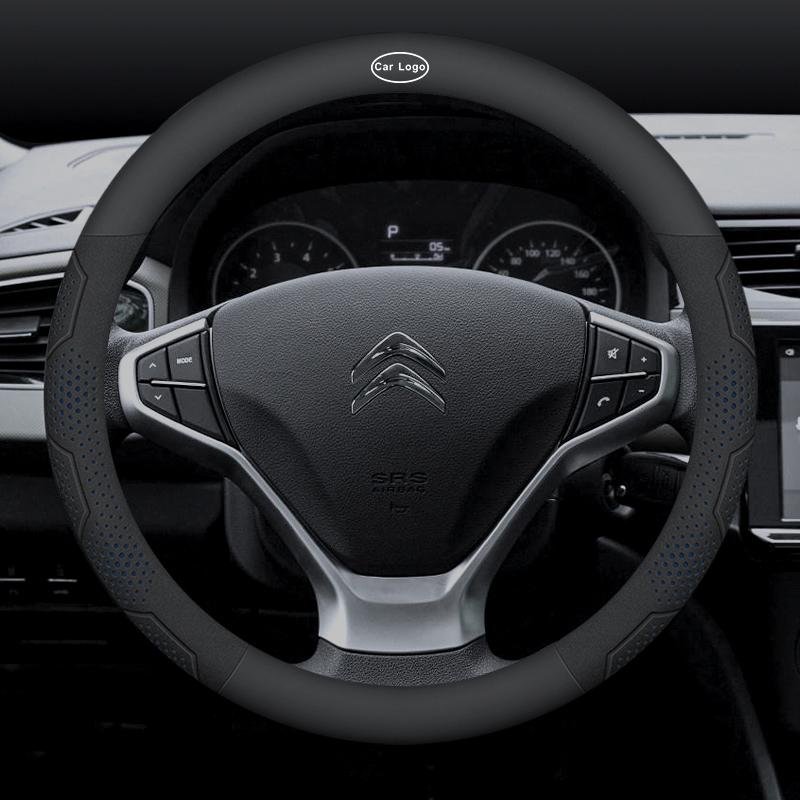 Для Citroen C1 C2 C3 C4 C5 C6 C7 C8 VTS Автомобильная дышащая и противоскользящая крышка рулевого колеса из замши, углеродного волокна и кожи