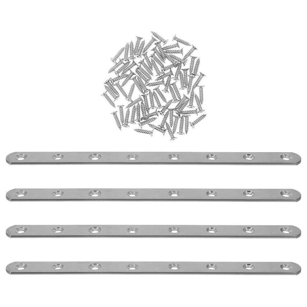1 set Flat Mending Plate Stainless Steel Repair Connector Brackets For Wood Furniture Fixing Durable Straight Bracket