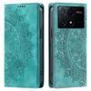 Для Xiaomi POCO X6 Pro 5G Чехол-книжка из PU-кожи с тиснением Мандала, с магнитной застежкой