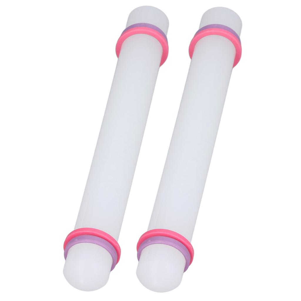 2Pcs Plastic Rolling Pin Safe Durable Sturdy Plastic Nonstick Surface Wide Application Small Rolling Pin