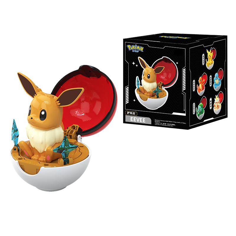 6 styles Pokemon Figure Bulbasaur Eevee Charmander Meowth Squirtle Pikachu action Pokeball elf Ball Toy action Doll kids gift