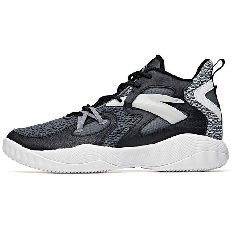 Anta Wind Tunnel 1 Support Mid-Top Basketball Shoes Men Sneakers Black Gray 112021617S-2