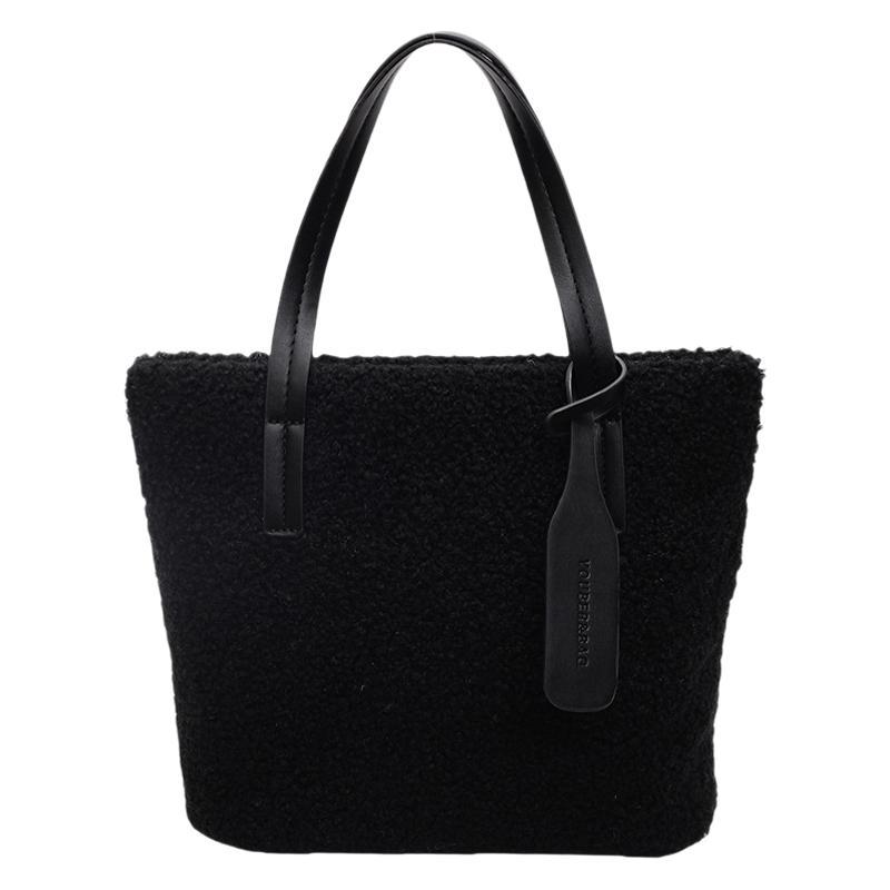 Autumn and Winter Plush Soft Women's Handbag Bag Simple Style Fashion Shoulder Bag Premium Texture Underarm Bag