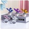 Crystal Butterfly with Ball Figurine Home Wedding Decoration Glass Craft Collection Paperweight Table Ornaments Souvenir Gifts