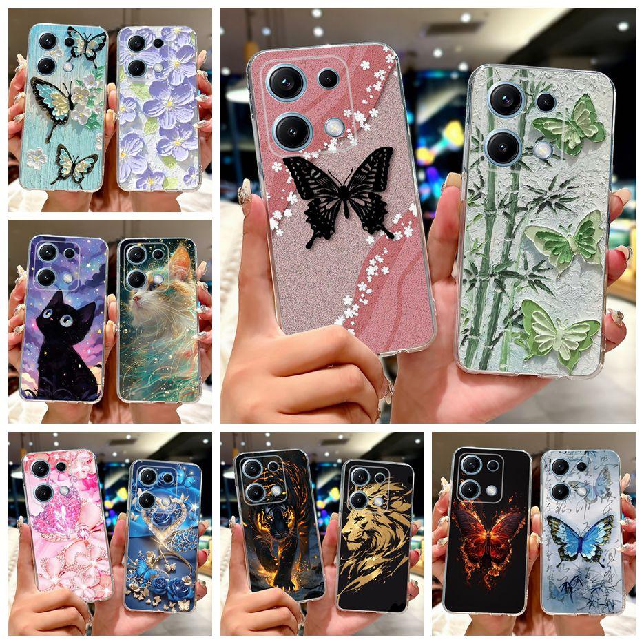 For Xiaomi Redmi Note 14S Case Stylish Butterfly Painted Cover 6.67'' Soft Silicone Phone Case For Redmi Note 14S Note14S Bumper