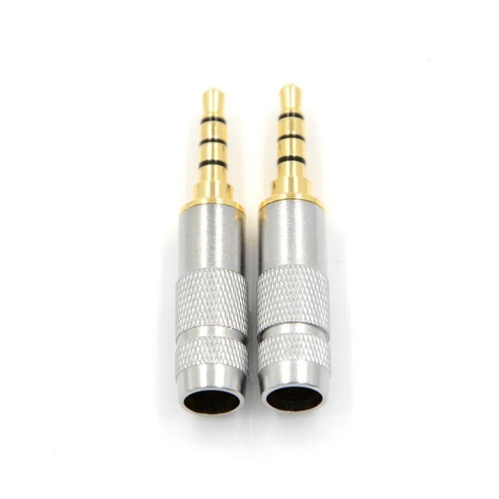 DIY Headphone Plug Connector 4 Pole 3.5mm Stereo Plug Earphone Jack Headphones Audio Jack