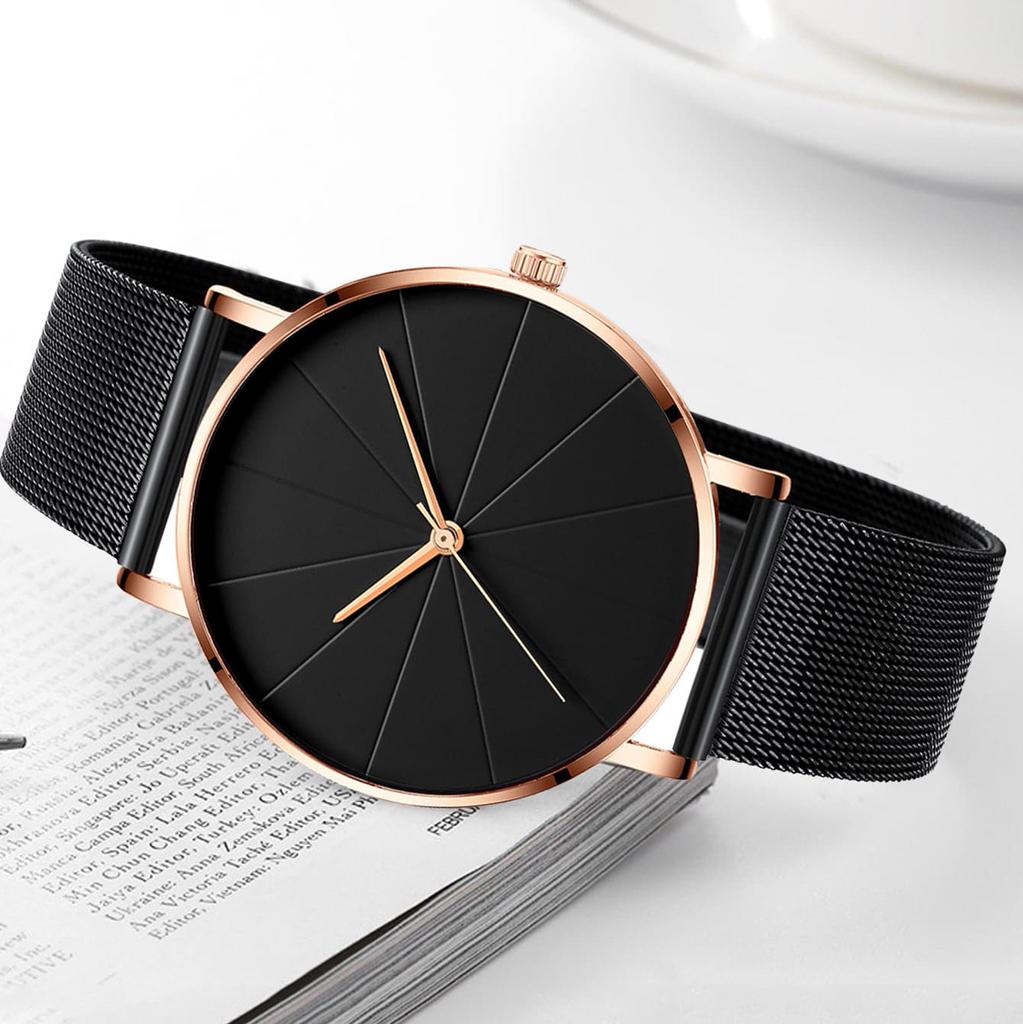 Fashion Mens Watches Stainless Steel Ultra Thin Quartz Wrist Watch Luxury Business Classic Men Watch