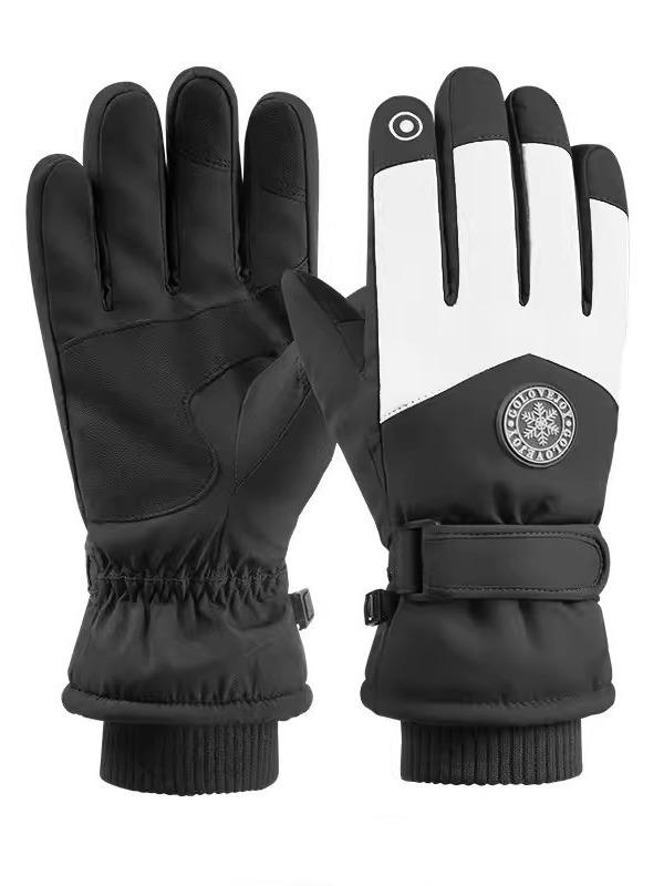 Унисекс водонепроницаемые флисовые перчатки для лыж с сенсорным экраном