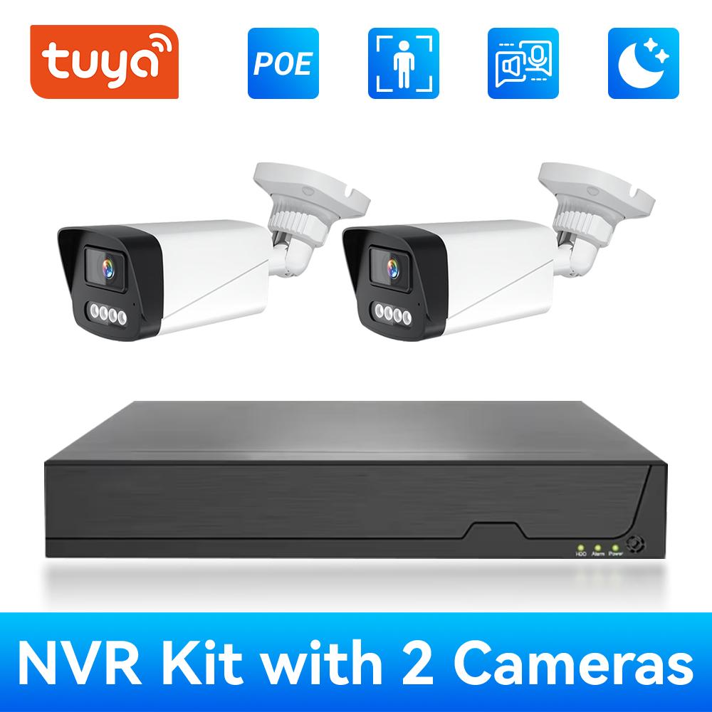 4K POE IPC Camera 8MP Ultra HD Outdoor Security CCTV with Color Night Vision, Human Vehicle Detection, IP66, Support Tuya APP