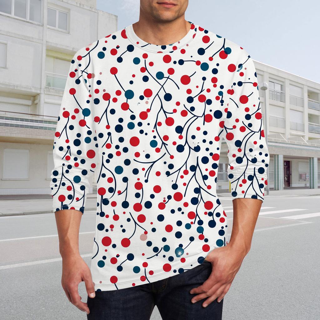 Men's T Shirt O-Neck Clothing Apparel Outdoor Long Sleeve Print Fashion Designer Vintage