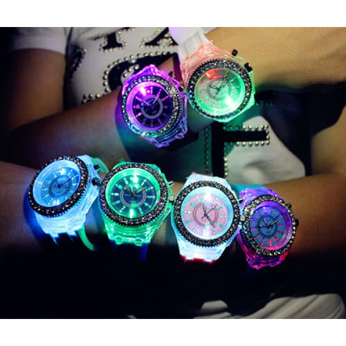 Geneva Rainbow LED Watch, White