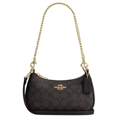 Мини-сумка через плечо Teri Signature Canvas Грецкий орех Коричневый Черный Повседневная CW323-IMXAQ