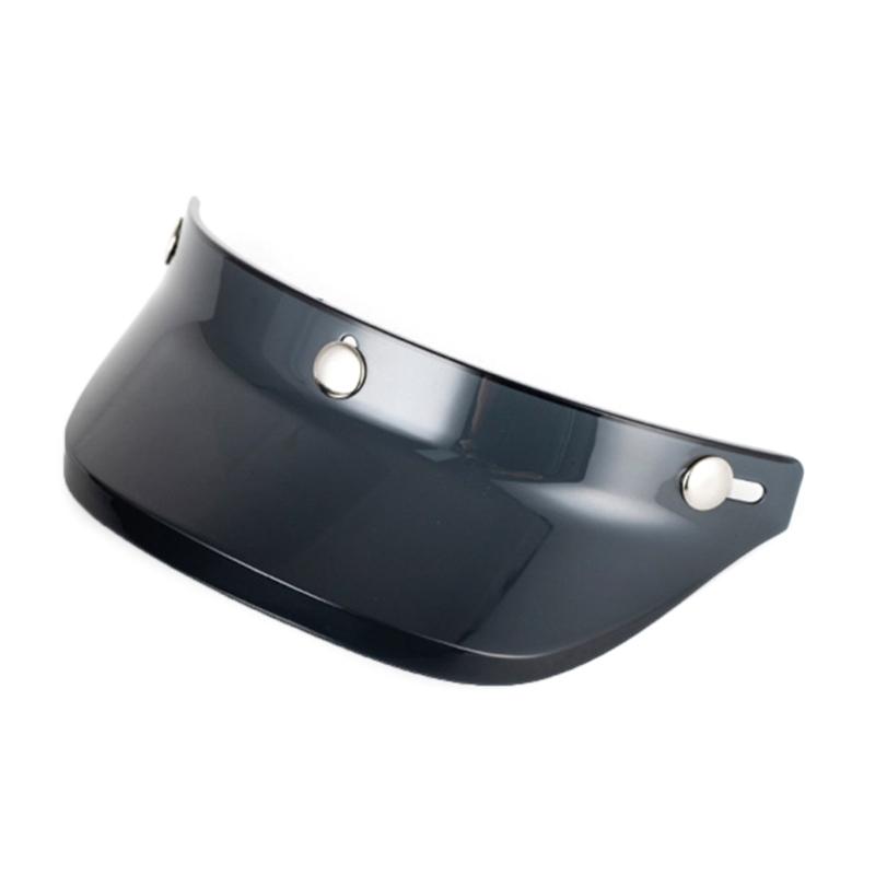 3 Snap-Button Visor Up Wind Shield Open Face Motorbike Helmet AntiUV Visor